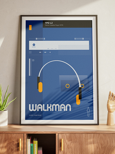 Retro Poster_walkman TPS-L2 graphic design poster design retro vector