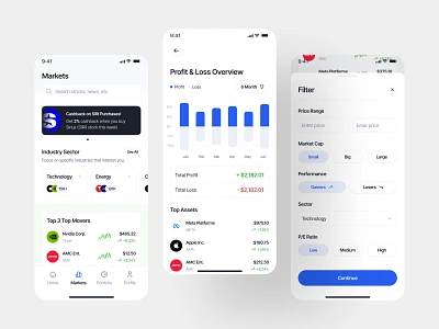 Stock & Investment - Mobile Design banking design figma finance financial fintech invest mobile mobile app mobile design ui unpixel