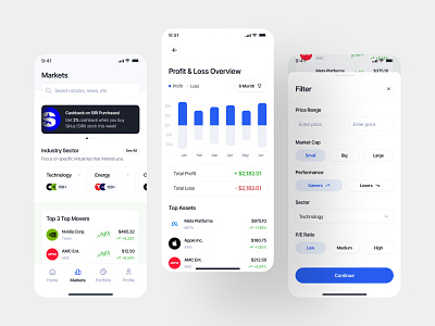 Stock & Investment - Mobile Design banking design figma finance financial fintech invest mobile mobile app mobile design ui unpixel