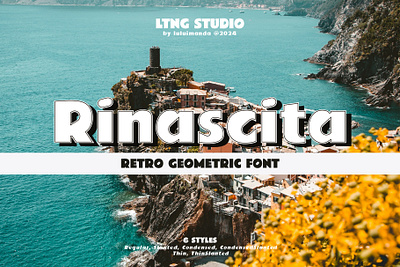 Rinascita Retro Geometric Font logo design font