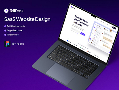 TellDesk - Customer Support SaaS Template customer support design figma figma template saas saas design saas website template ui ui design web template web ui website website design