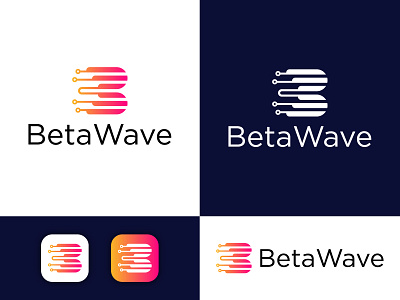 BetaWave - Letter B + Technology Logo Design app logo b lettermark brand design brand identity branding it logo letter logo logo logo design minimalist logo modern logo saas software logo startup logo tech tech company tech logo technology logo