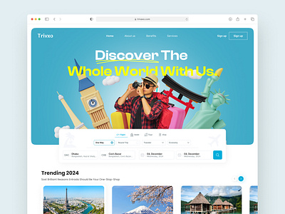 Trivaxo Travel Website UI/UX Design branding design figma figma design figma website design glisterflow graphic design interaction design tetraxen travel agency travel agency website design travel website design ui uiux uiux design user experience user interface website design
