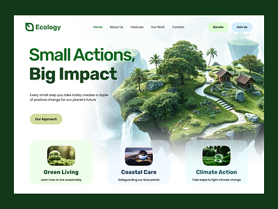 Environmental Website Design app design design eco startup eco website ecology energy environment environmental website design figma figma design green green website life science prozyner renewable energy rifat ony sustainability ui ux website design