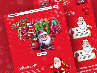 Christmas - Meme Coin Website christmas christmas design christmas tree crypto defi exchange gift illustration landing page meme meme coin merry christmas pepe santa santa clause ui web design web3