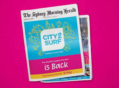 City2Surf - Newspaper Wrap Ad branding event graphic design logo newspaper press print sport sydney