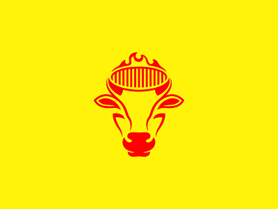 Grilled Cow - Logo Design barbecue logo barbecues cow cow logo grilled grilled cow grilled cow logo grilled logo