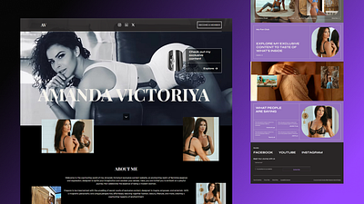 Personal Brand Landing Page - Amanda Victoria animation figma landing page landing page design personal brand website racio lab raciolab ui uxdesign uxui webdesign wix wix studio