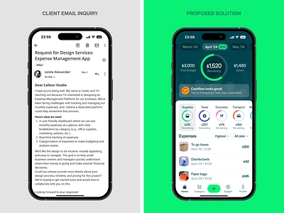 Expense Tracking App Dashboard for Smarter Small Business app branding business finance tools client email inquiry dashboard design expense management expense tracking financial trends mobile apps product design small business smart budgeting spending overview ui ux weekly what if