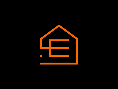 House + E - Logo Design e home e hous letter e letter e and home letter e and house letter e home letter e house logo lettermark logo minimalist