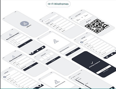 Eticket Booking Wireframe app design figma iphone app prototype ui ux wireframe