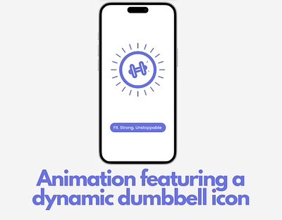 Animation featuring a dynamic dumbbell icon animation motion graphics ui