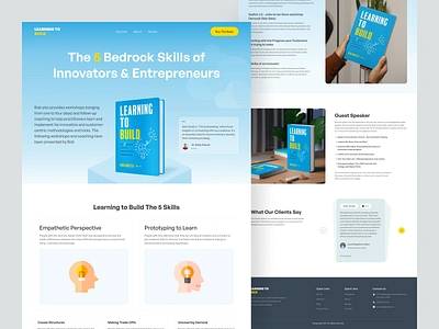 Learning to Build - Book Landing Page bookdesign bookshelf bookstoredesign bookwebsite cleanui digitallibrary ebookdesign engagingdesign interfacedesign landingpagedesign minimalui modern layout moderndesign readingexperience ui uidesign ux visualdesign webdesign webpagedesign