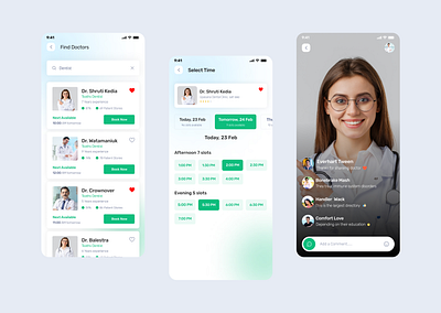 Doctor Online Appointment appointmentbooking doctorappointmentapp doctorbookingapp doctorondemand healthandwellness healthapp healthcareui healthtech medicalappdesign medicalinnovation medicalux mobilehealthcare modernhealthcare onlinedoctorvisit onlinehealthcare patientcare telehealth telemedicineapp uxforhealthcare virtualdoctor