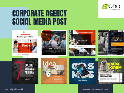 Corporate Agency Social Media Post graphic design ui