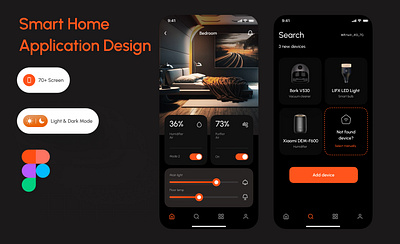 Smart Home Application Design Figma adobe xd ai ai home app redesign branding design figma graphic design smart home app ui ui ux uiux ux