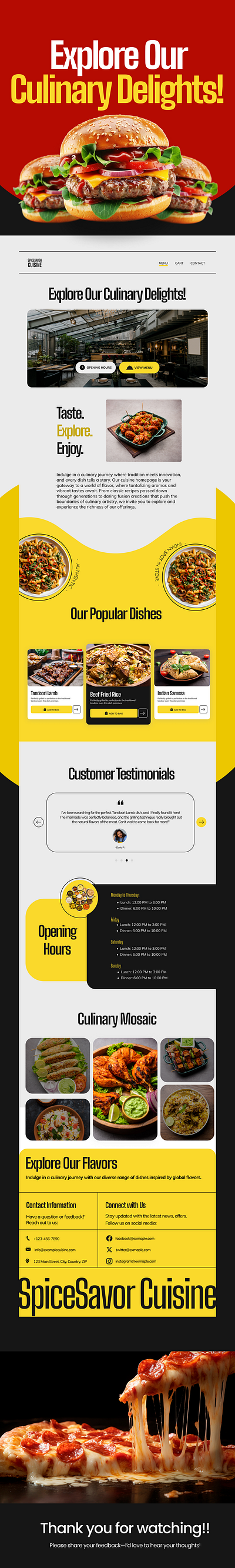 Restaurant-Home Page Design banner branding ecommerce figma food apps homepage ui