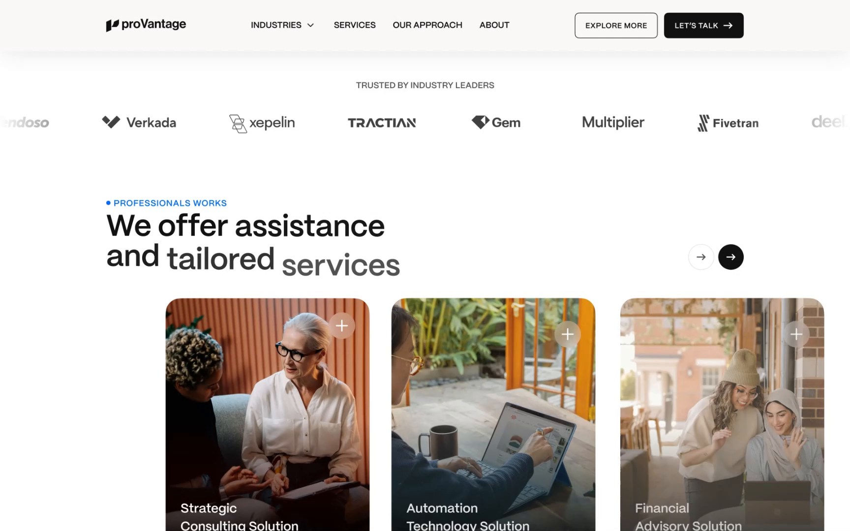 Example of Business consultation website homepage design