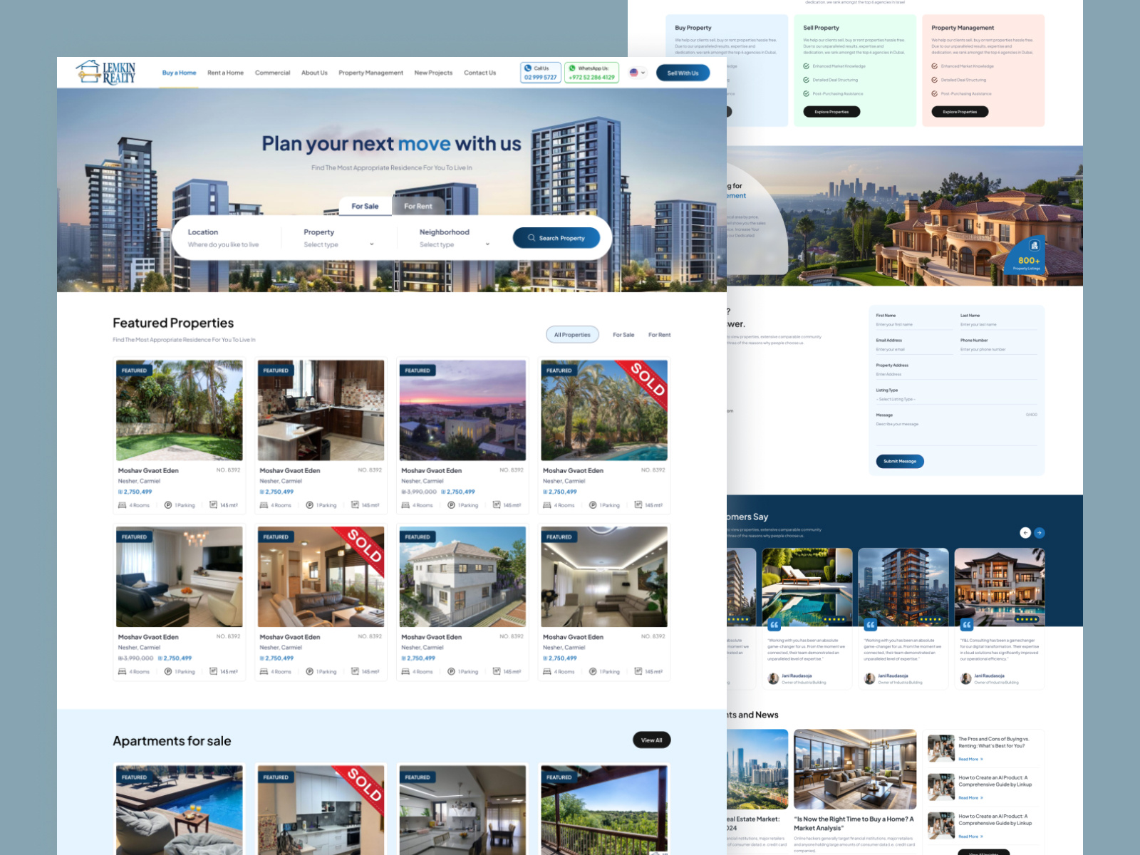 Example of Real Estate Website Design & Development