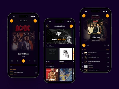 GrooveSpin - Where Nostalgia Meets the Beat app design listening mobile mobile app mobile design music ui ux uxui