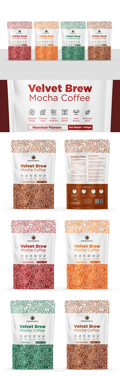 Mocha Coffee Packaging Design 3d animation app artist branding design graphic design graphicdesign illustration logo logodesign logoinspirations motion graphics packaging typography ui ux vector