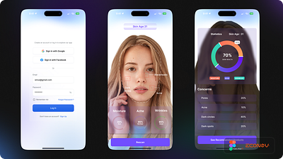 Skin age App by econev age app beauty branding design econev evgheniiconev figma graphic design illustration ios lizzardlab logo skin ui vector