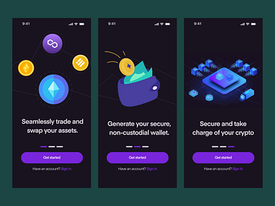 App Design: Wallet Management for Digital Assets 3d design app design blockchain crypto app crypto trading cryptocurrency digital assets digital currency digital wallet financial app fintech futuristic ui mobile interface mobile ui modern design secure app uiux design user interface wallet app web3