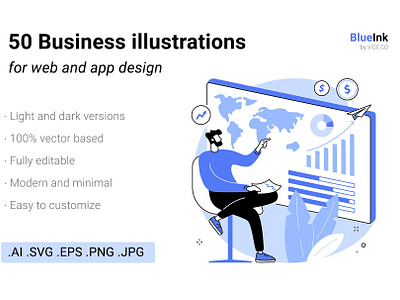 50 Business UI illustrations