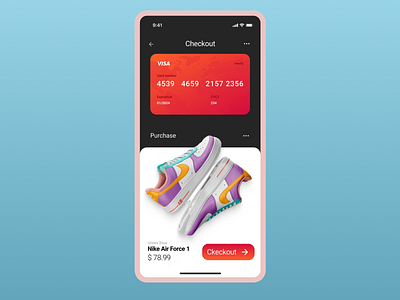 Checkout Process Design for Mobile App app layout checkout screen colorful design digital wallet e commerce minimalistic design mobile app mobile design modern ui online shopping payment design product display purchase flow responsive design seamless experience shopping app sleek interface ui design user experience user interface