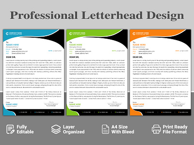 Letterhead Design aesthetic business corporate graphic design invoice letterhead