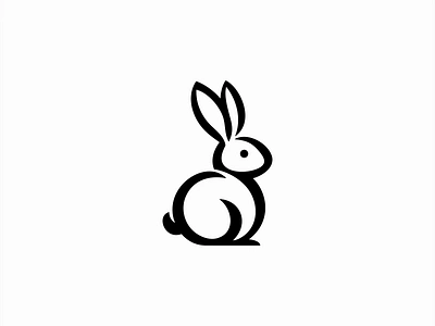 Little Bunny Logo animal branding bunny cute design emblem icon identity illustration kids logo mark minimalist nature pet rabbit symbol vector