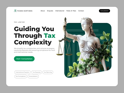 Tax Attorney Landing Page Design attorney attorneywebsite cleanui concept green landing landing page law responsivedesign tax taxservices ui uiux ux web design webdesign website white