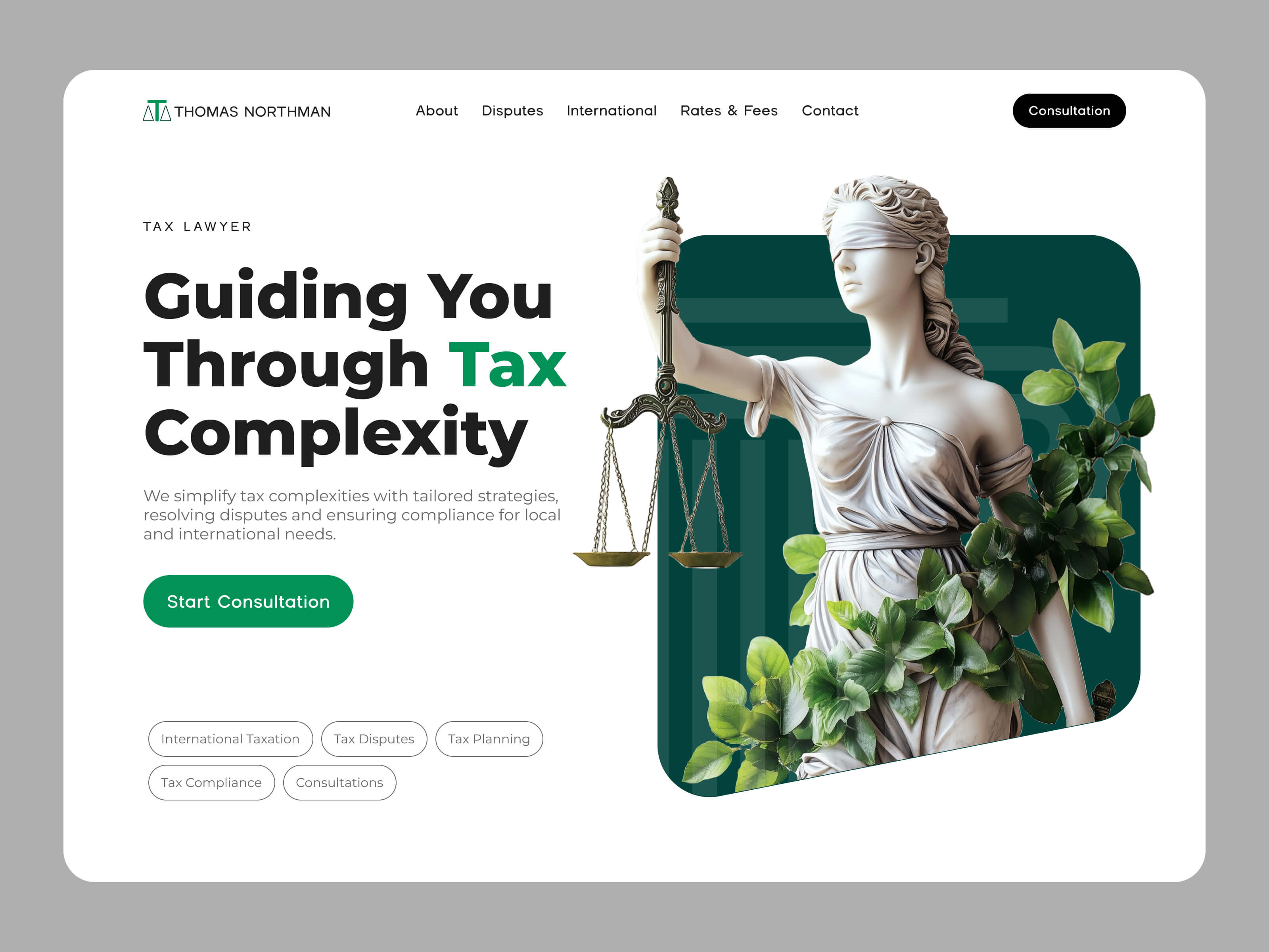 Example of Tax Attorney Landing Page Design
