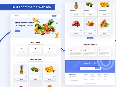 Fruits Ecommerce Website Figma & Adobe XD Template e commerce ecommerce figma figma e commerce website design fruits fruits selling website illustration online commerce website online ecommerce website online seller ui ux vegetable ecommerce web design website design website design ui