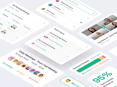 MemoAI - Smart Components ai animation artificial intelligence b2b clean component dipa inhouse meeting minimalist modern notes notes app product product design saas startup summary virtual assistant