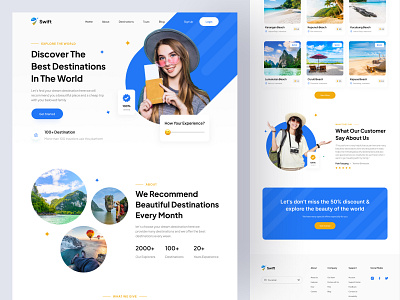 Swift - Travel Landing Page adventure branding design graphic design illustration landing logo page product tour travel trip typography ui ux vector website