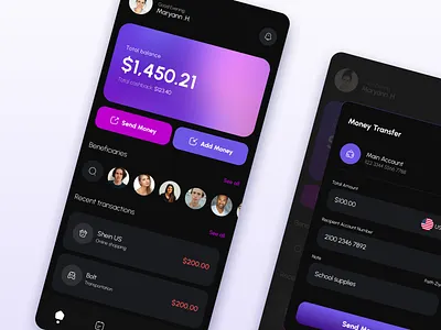e-Wallet Financial Mobile App app design digital wallet e wallet finance app fintech mobile app mobile design product design smart wallet ui ui design uiux uiux design ux ux design