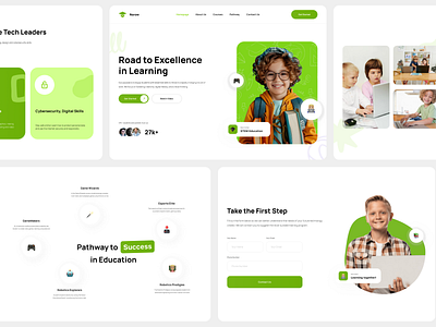 Educational website design academy children course duolingo e learning edtech education kids landing page lessons online tutoring school skills stem education student study teacher udemy ui design website design