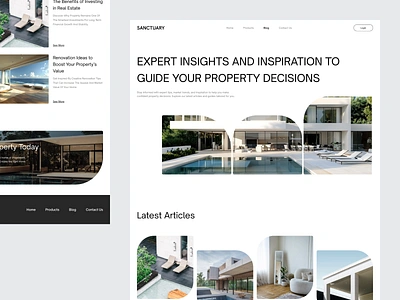 Sanctuary - Real Estate Website animation apartment b2c building company profile corporate corporate website decor dubai home investment modern property real estate rent simple startup uiux wealth website