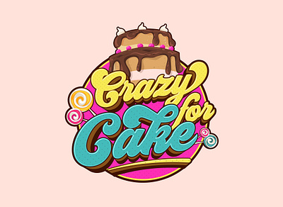 Crazy for Cake Typography Design cake typography custom typography design graphic design illustration tshirt tshirt deisgn typography