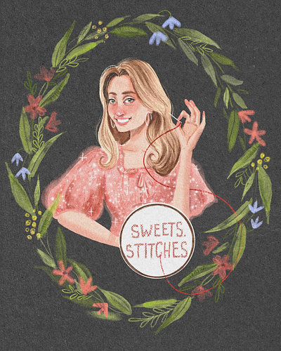 Business portrait for Sweets Stitches project art business portrait character design digital art illustration procreate stitches art