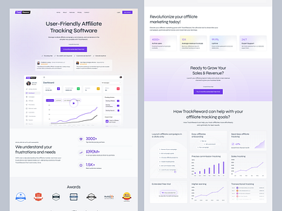 Affiliate Tracking Software Landing Page affiliatemarketing cro designshowcase landingpagedesign saasdesign uiux usarion uxdesign