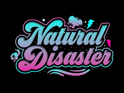 Natural Disaster Typography Design custom typography design graphic design illustration tshirt tshirt deisgn