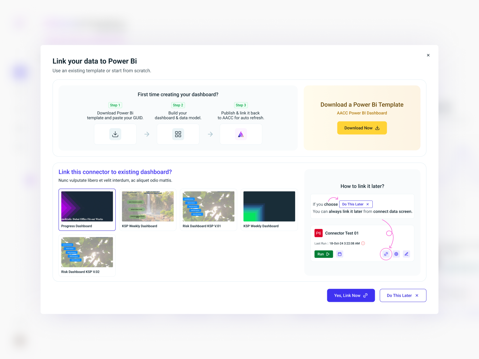 Pop-up: Link to Dashboard dashboard design link popup powerbi product tutorial ui ux