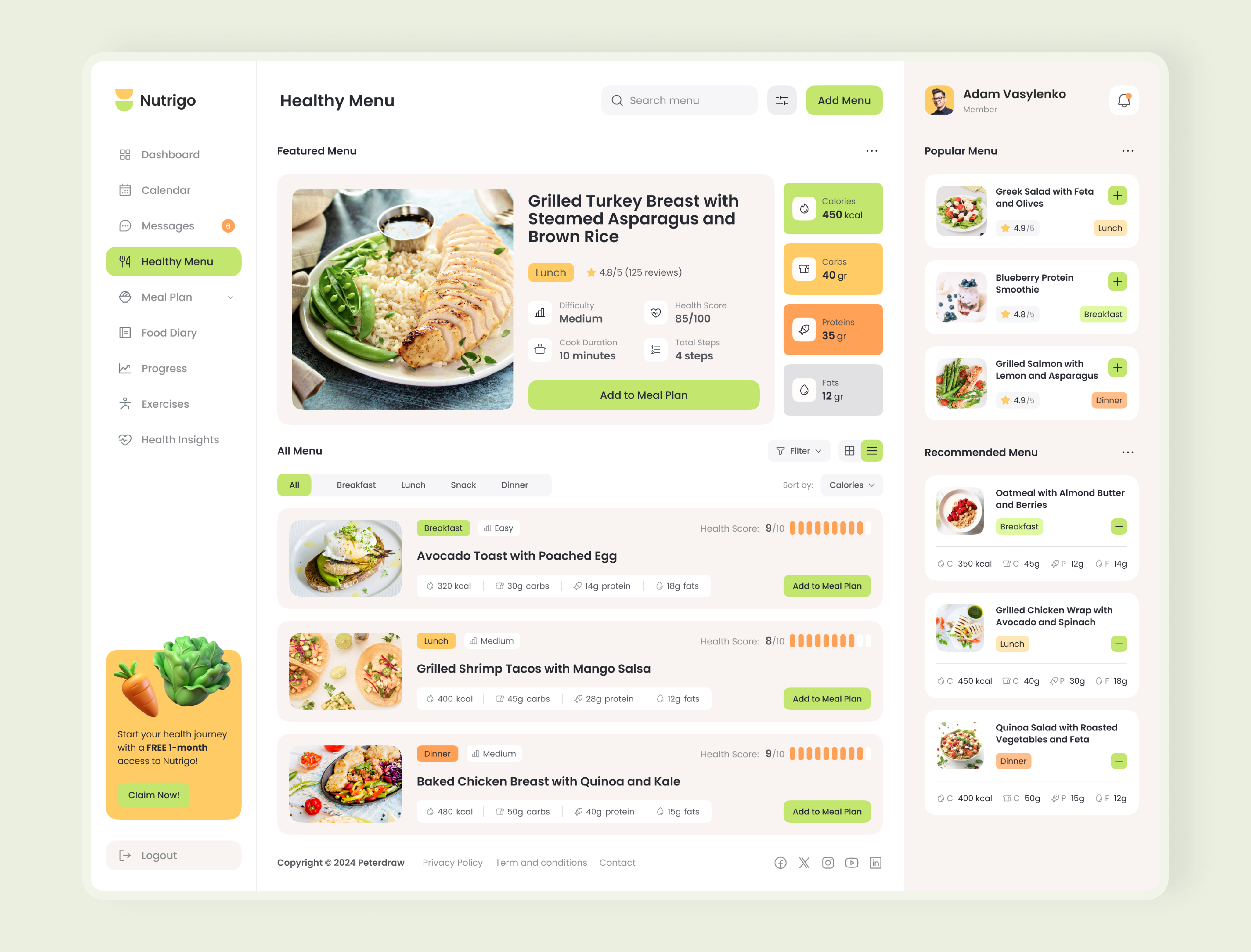 Example of Admin Dashboard UI Design