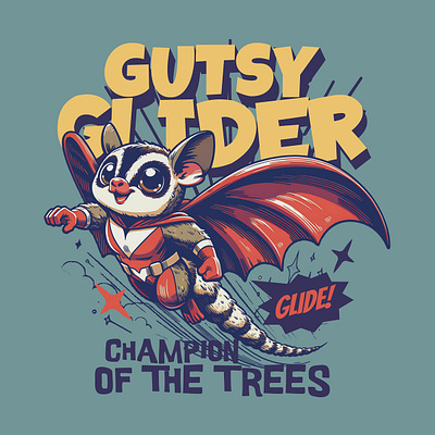 Champion of the Trees cartoon champion funny glider gusty kittl kittldesign print on demand superhero t shirt t shirt design