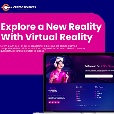 Step into the Future with Virtual Reality 🚀 agencycreatives designweb landingpagedesign ui uiux userexperience userinterface website