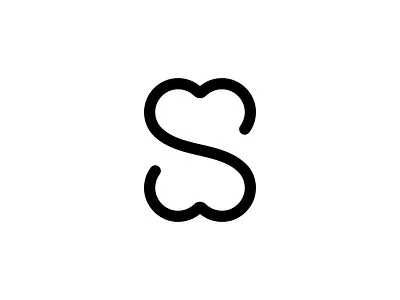 SuperMood black and white branding clean clever cosmetic graphic design heart icon logo minimal mood s simple symbol