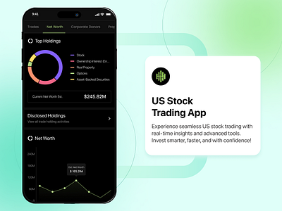 US Stock Trading App 3d animation app branding design graphic design illustration logo mobile app motion graphics ui uiuxdesign ux website website design