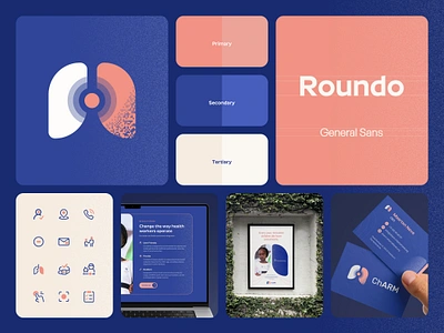 ChARM Rebranding blue brand identity brand style branding clean gradient grain graphic design icon icons illustration logo medical noise orange pink salmon slide slides soft